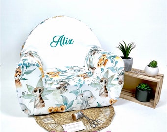 Children's armchair, children's armchair to personalize, children's club armchair, safari savannah children's club armchair, jungle