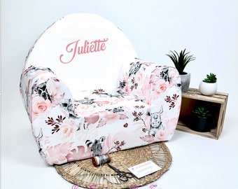 Fauteuil enfant, fauteuil enfant à personnaliser, fauteuil enfant club, fauteuil club enfant savane vieux rose animaux