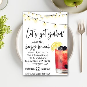 Invitation Template, Brunch Invitation, Brunch Invitation Template, Editable Invite, Adult Brunch, Brunch Party, Boozy Brunch Invitation