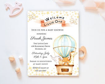 Baby Animals Baby Shower Invite, Baby Animals Invitation, Gender Neutral Baby Shower Invite, Baby Shower Thank You Card, Woodland Theme