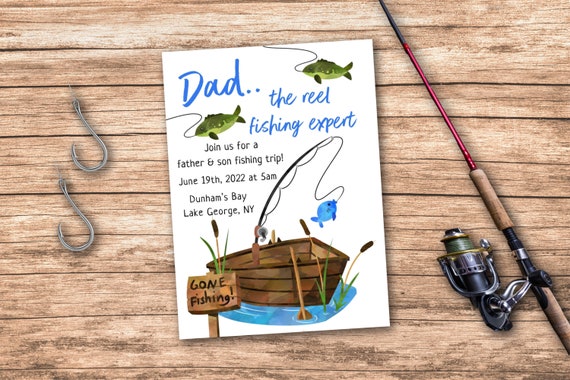 Father’s Day Invitation, Fathers Day Fishing Trip, Gone Fishing, Editable  Invitation, Edit With Canva, Father’s Day Invitation Template