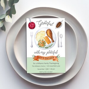 Grateful Invitation, Thanksgiving Invitation, Thanksgiving Invite, Thanksgiving Invitation Template, Thanksgiving Template, Thankful