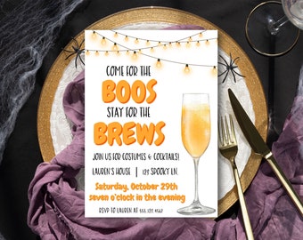 Editable Halloween Invitation, Halloween Party Invitation Template, Adult Halloween Party Invitation, Adult Costume Party, Cocktail Party