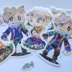 Catboy Leon and Normal Ashley || Resident Evil Shiny Stickers