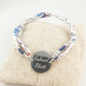 Pulsera Liberty Token Grabado Ajustable Personalizable, Regalo Navidad, Cumpleaños, Esposa, Madrina, Amiga