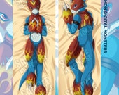 Flamedramon Digimon Flamedramon Digimon Double Sided Pillow