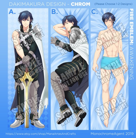 Chrom Double Sided Dakimakura Art by Emblem Logo Body Pillow Case