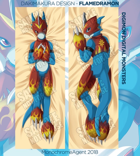 Flamedramon Digimon Double Sided Pillow Flamedramon Digimon Double Sided Pillow