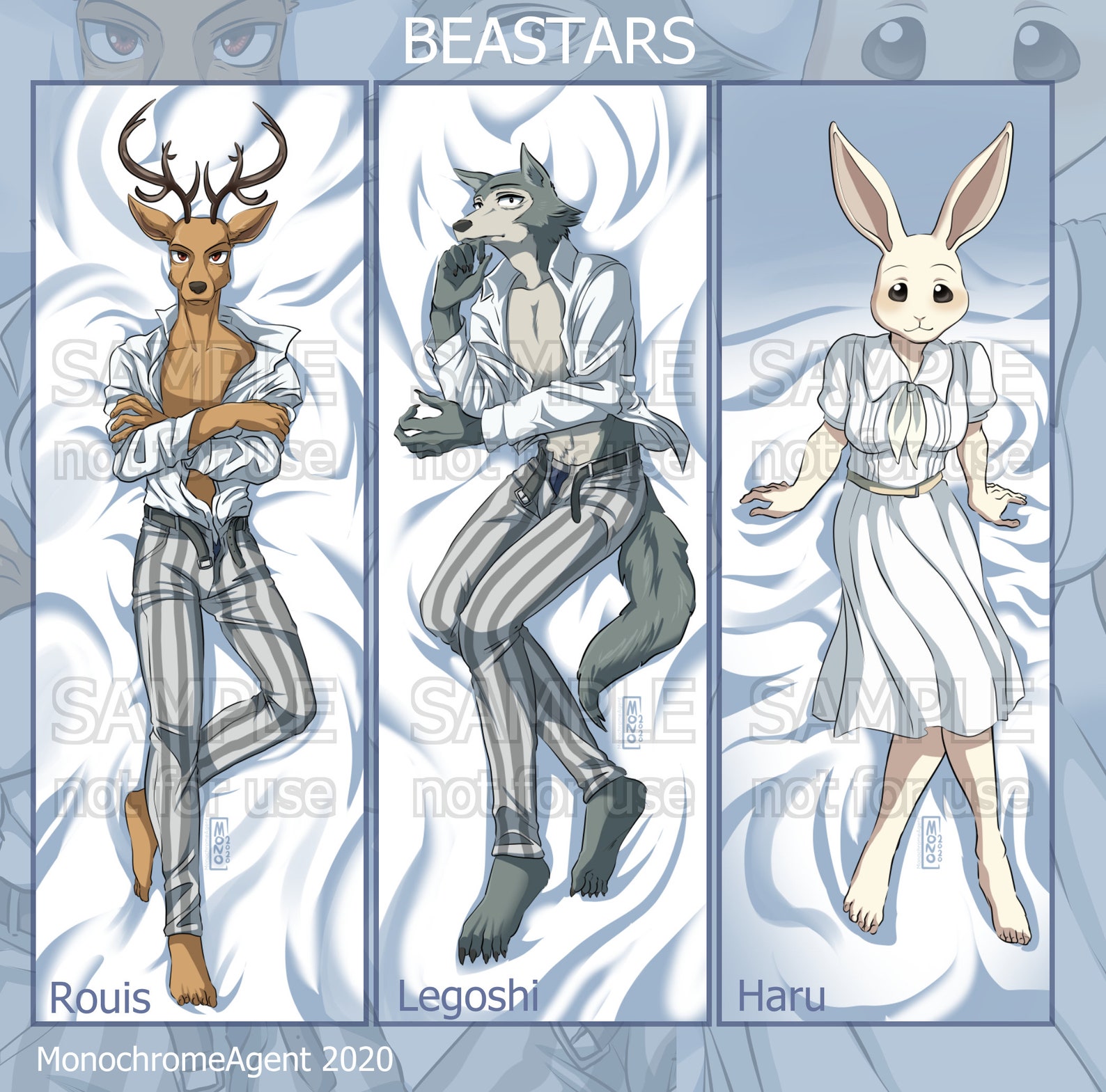 Dakimakura Beasts Artwork by Mono Etsy
