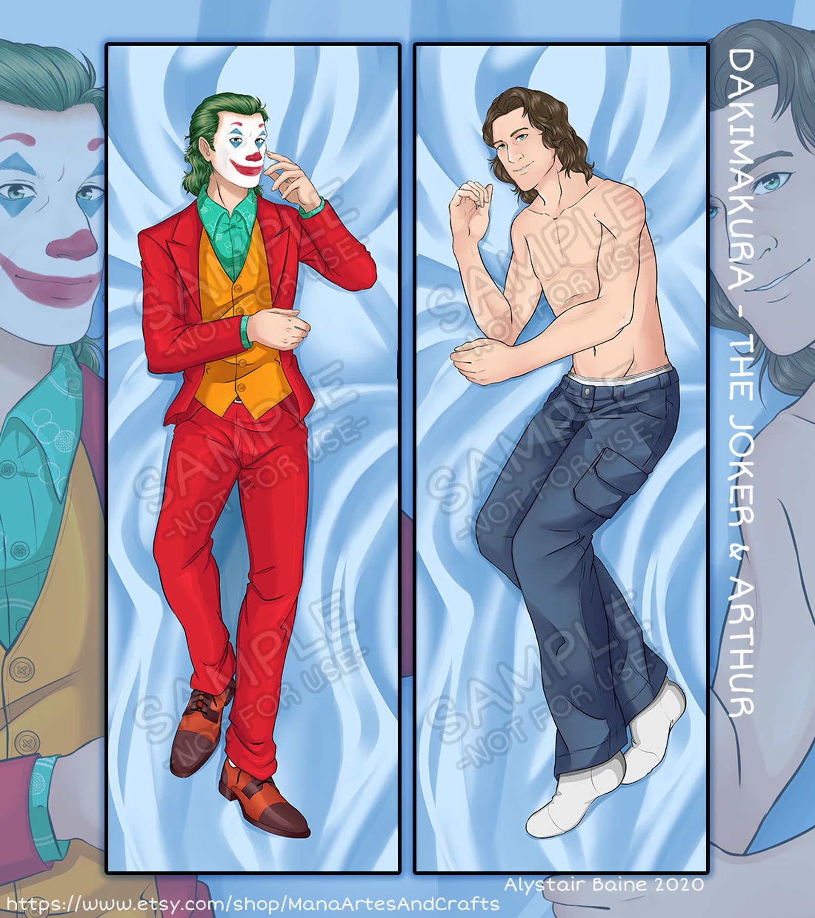 The Joker and Arthur Fleck Dakimakura Body Pillow image 0.