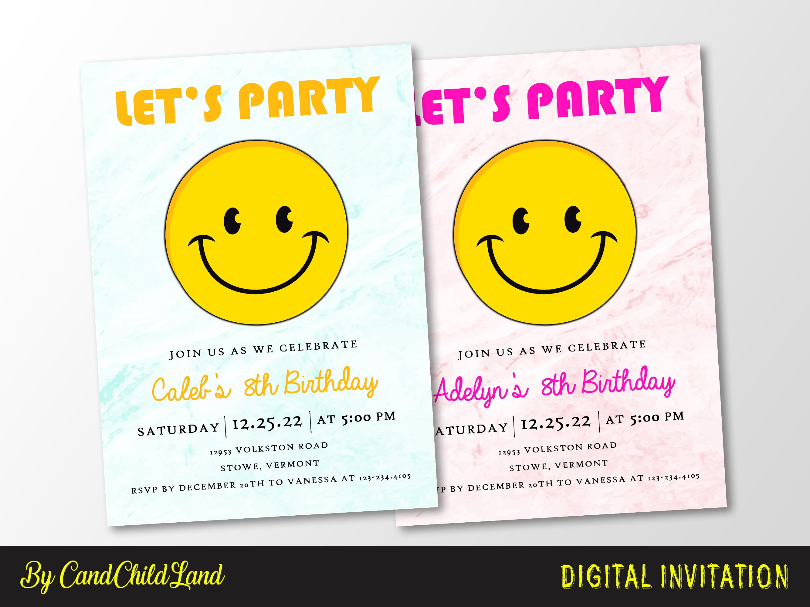 Smiley Face Emoji Birthday Invitations Smiley Face Symbol Birthday