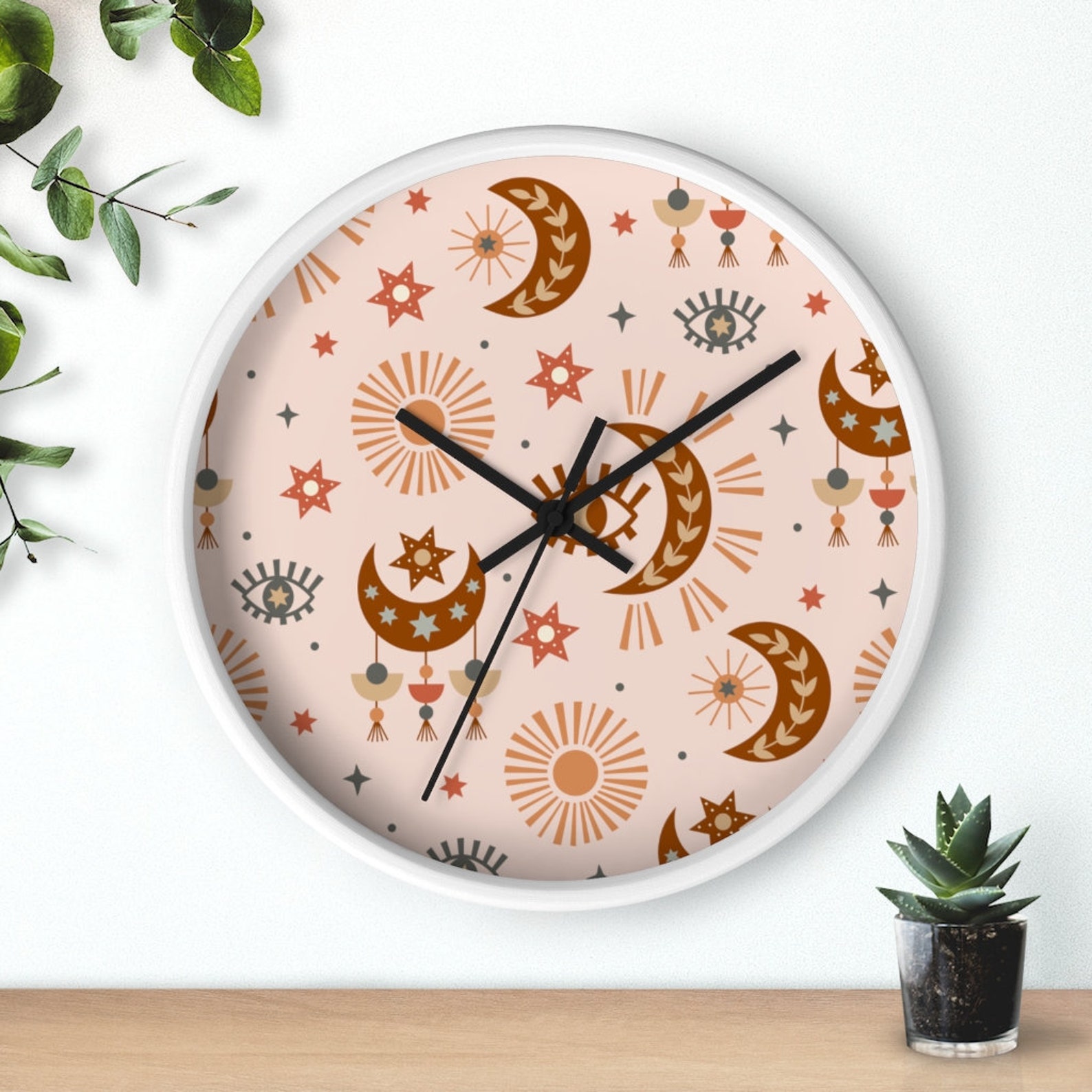 Boho Wall clock Bohemian Celestial Galaxy wall decor Eye of Etsy