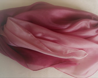 01718 /// Silk scarf bordeaux running - approx. 90 x 90 cm - Pongé 5