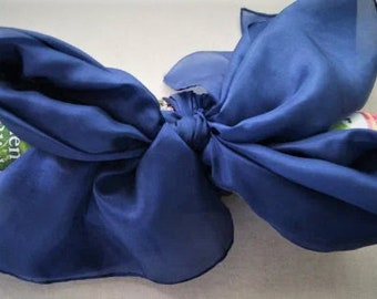 G R Ö S S E N CHOICE L - Silk scarf blue plain in many sizes