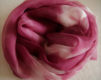 01085 /// Chiffon scarf - bordeaux iridescent - approx. 45 x 180 cm - 100% silk