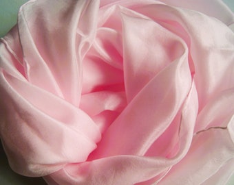 SIZE SELECTION - Pink silk scarf in many sizes
