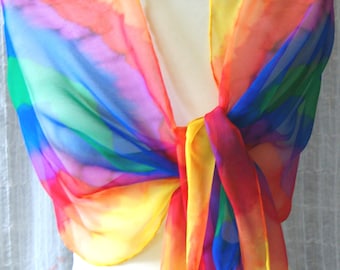 Chiffon scarf/choir scarf - ZICK-ZACK in two versions - rainbow colours