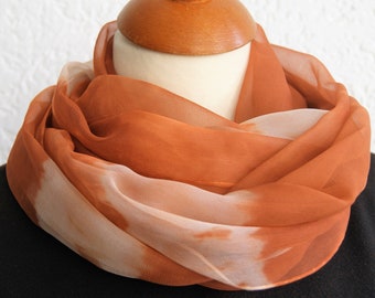 0274 /// Chiffonschal - terracotta changierend - ca.45x180cm - 100% Seide