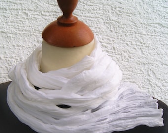1839 /// Pañuelo de seda Crash - blanco - tamaño inicial aprox.45 x 180 cm - 100% seda