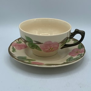 Franciscan Dessert Rose Tea Cup And Saucer - So Pretty!!