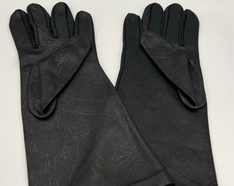 Vintage 60s Black Nylon Gloves: Short Day Time Style