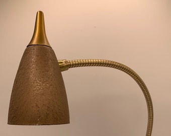 Vintage Mid Century Modern Desk Lamp: Chrome Accent Gooseneck