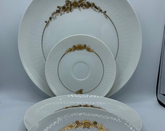 Vintage Rosenthal Romance, Winblad, "Medley" 3621 White / Gold - Dinner Plate, Salad Plate, Bread Plate, Saucers - Priced Individually