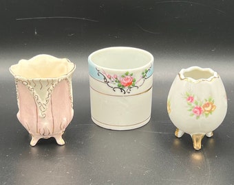 Vintage Ceramic Toothpick Holders - Set of 3 - Chikaramachi - Made in Japan - So Pretty!  Victorian