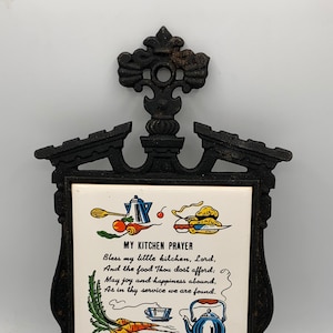 Metal Trivet with MCM Tile!  Kitchen Prayer - So Groovy!!  MCM Decor, Mid Century Kitchen, Kitchen Kitschy!