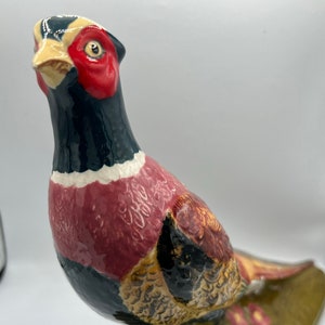 Mid-Century Pheasant Figurine: Colorful Home Decor (10.25&quot; Tall)