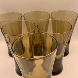 Vintage Brown Beer Glasses - Set of 6 - MCM Barware