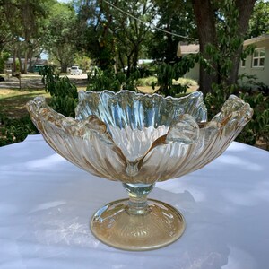 Handmade Giant Art Glass Bowl: One-of-a-Kind Showpiece (11x18 Inches)