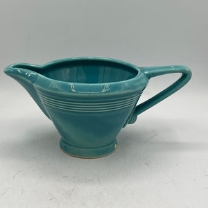 Fiesta Ware - Turquoise Triangle Handle Creamer - Retired Fiesta - Homer Laughlin - RARE Find!