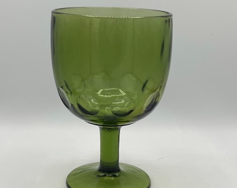 Vintage Green Pressed Glass Goblet - St Patrick's Day Decor