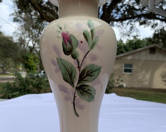Vintage Lamp - Rose Design on Ceramic Base With Metal Vintage Lamp - Rose Design on Ceramic Base With Metal