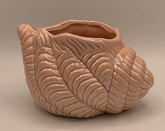 Pretty Pink Shell Vase / Planter - So Pretty!  Bring the Sea Home