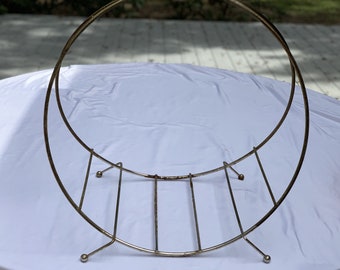 Mid Century Magazine Rack, MCM, Mid Century Modern, Round Caddy, Metal Rack, Metal Caddy, Minimalist Decor, Magazine Rack, Atomic