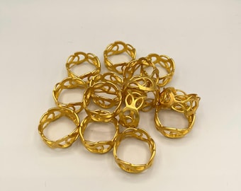 Vintage Gold Swirl Napkin Rings, Set of 12