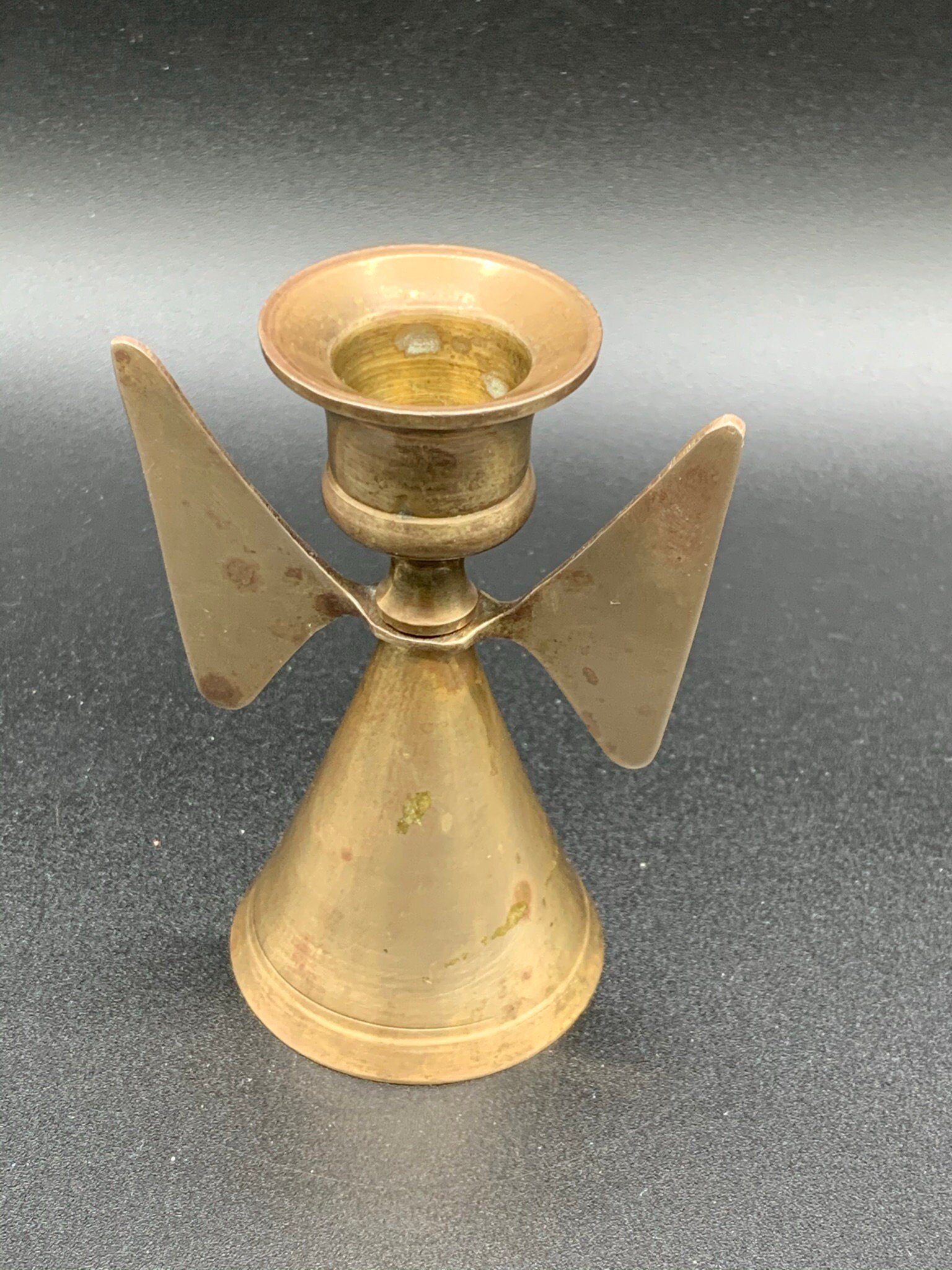 Vintage Brass Angel Candlestick Solid Brass Christmas Etsy