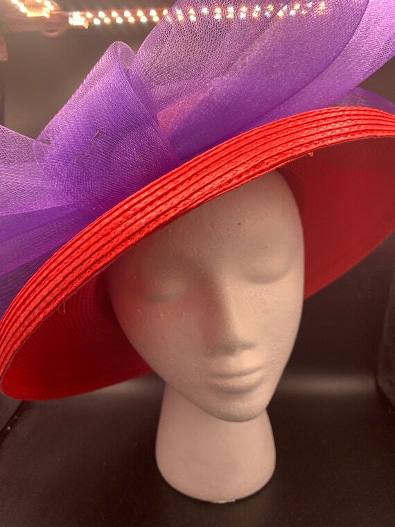 Purple Scarf Trim Ready for the Red Hat 