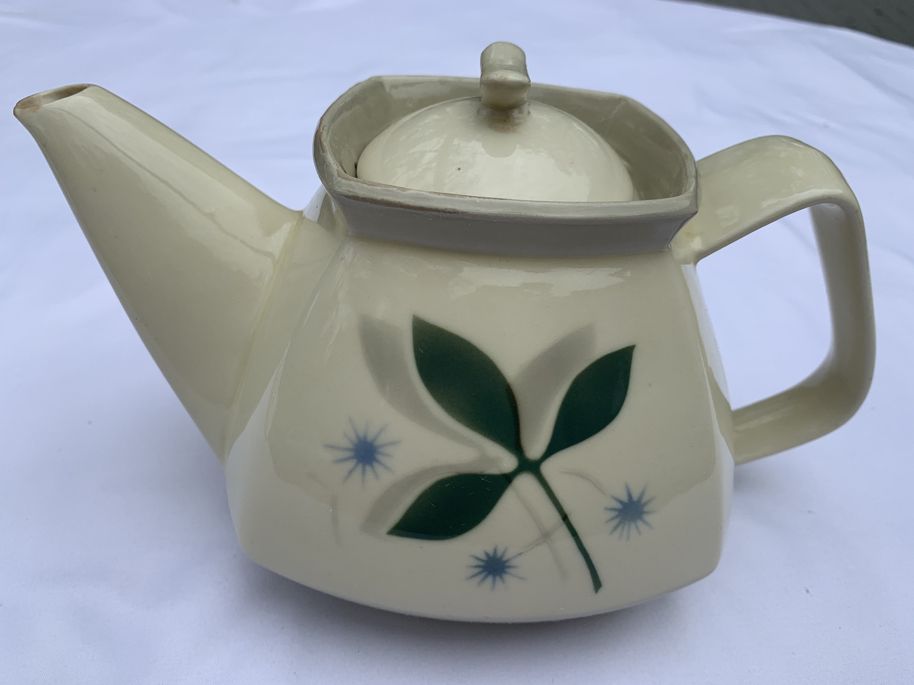 Vintage Porcelain Vitreous Teapot Made in USA MCM Mid Etsy UK