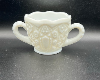 Vintage Anchor Hocking Milk Glass Sugar Bowl