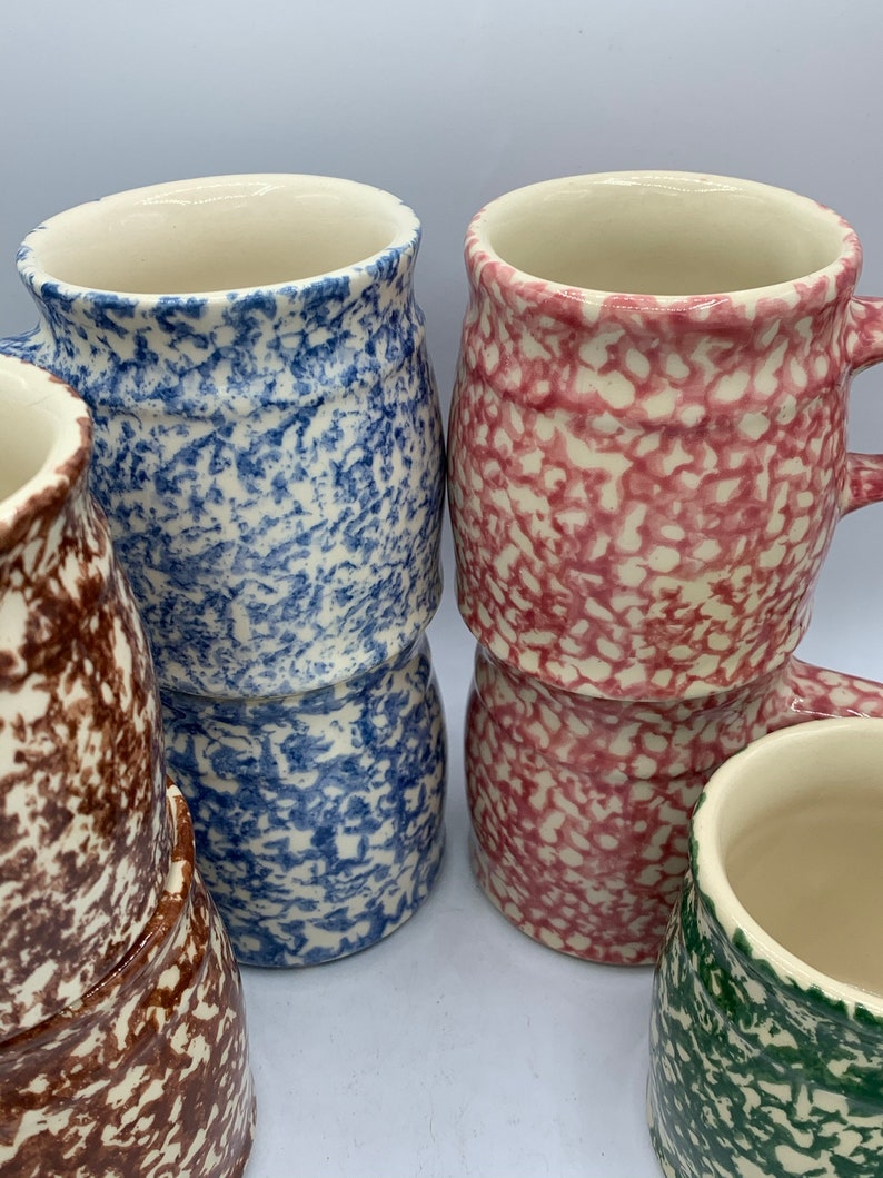 Roseville Pottery Vintage Henn Spongeware Etsy