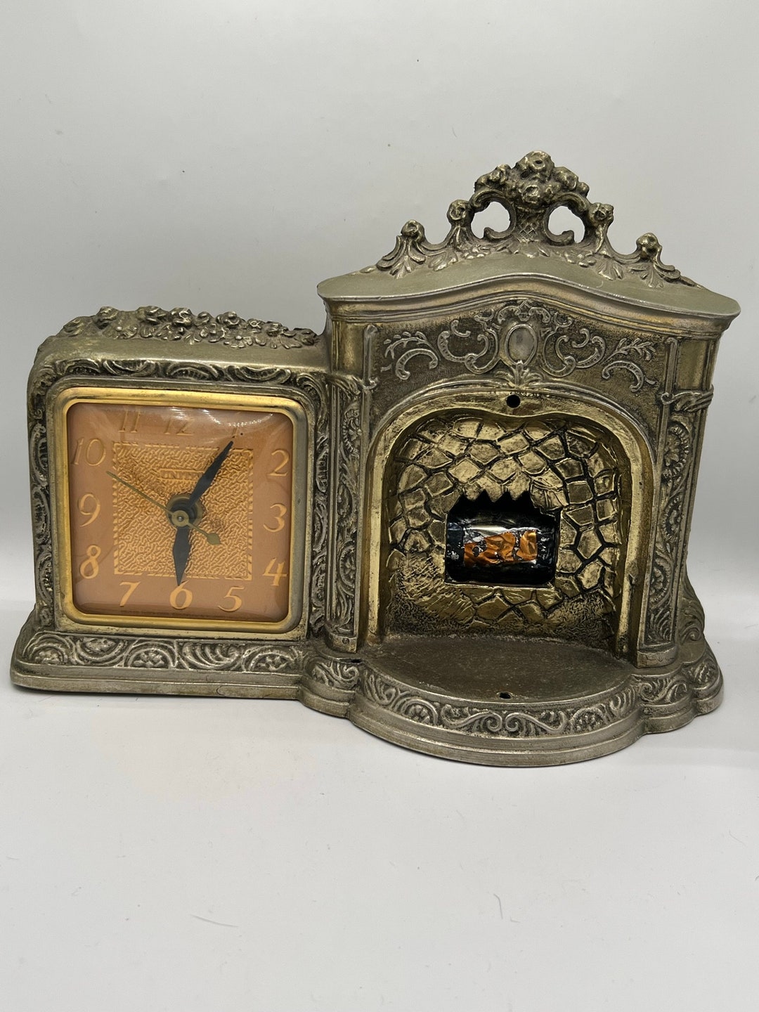 Vintage United Fireplace Table Clock Great Decor Piece Clock is Broken