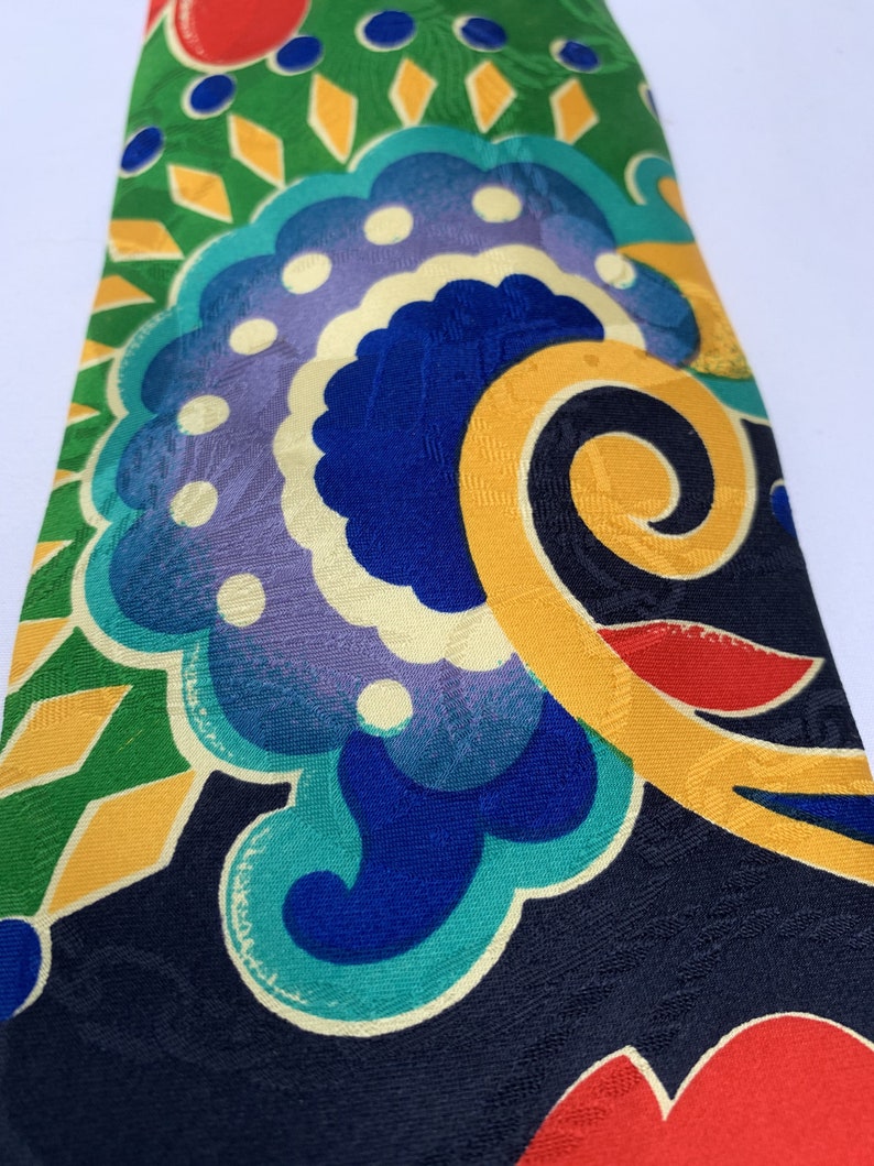 Perfect Condition Black Background with Bright Colors Graphic Design Wilkes Bashford Vintage Men/'s Silk Necktie