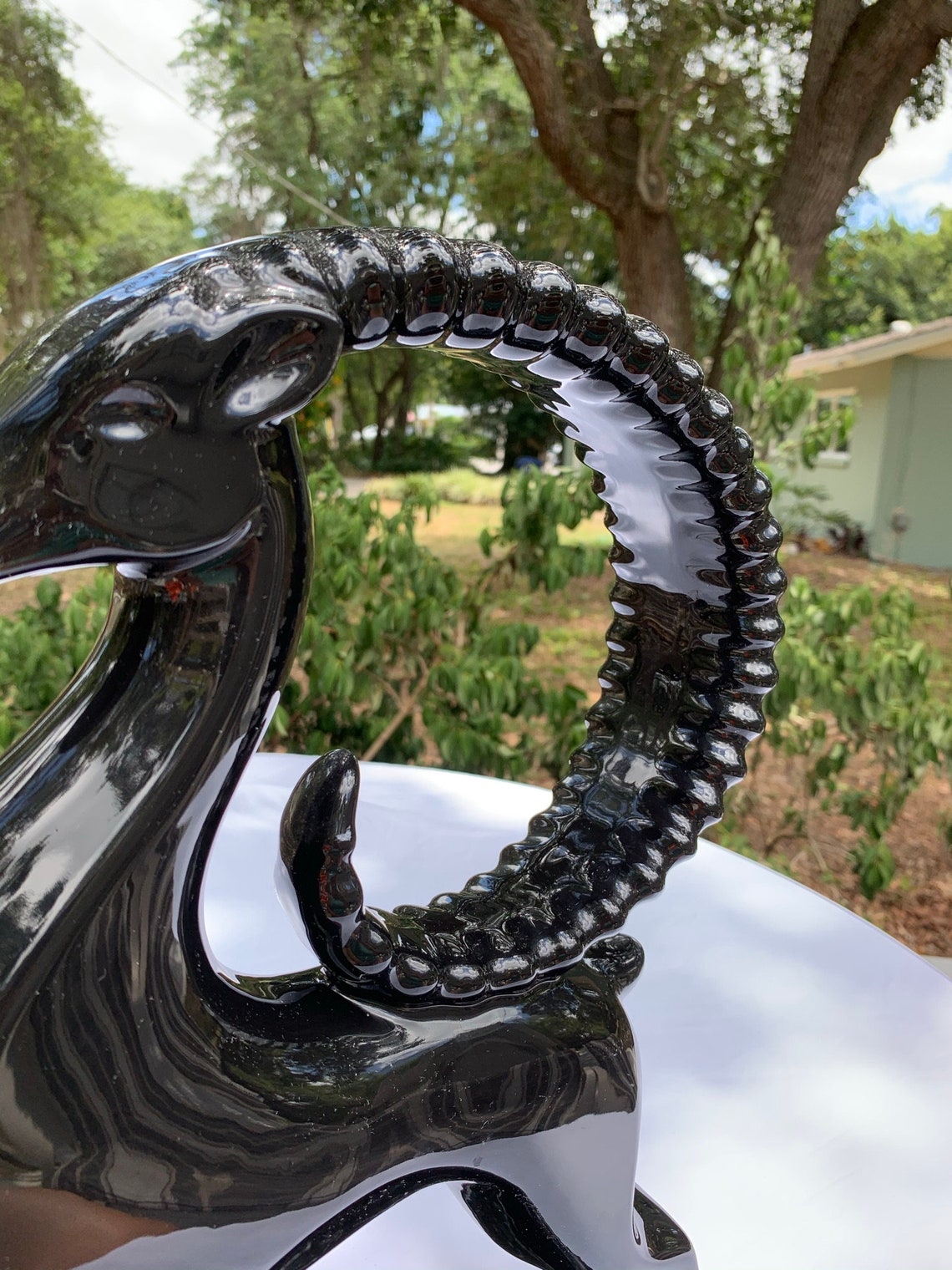 Vintage Haeger Black Ceramic Ibex Tabletop Sculpture Large Etsy