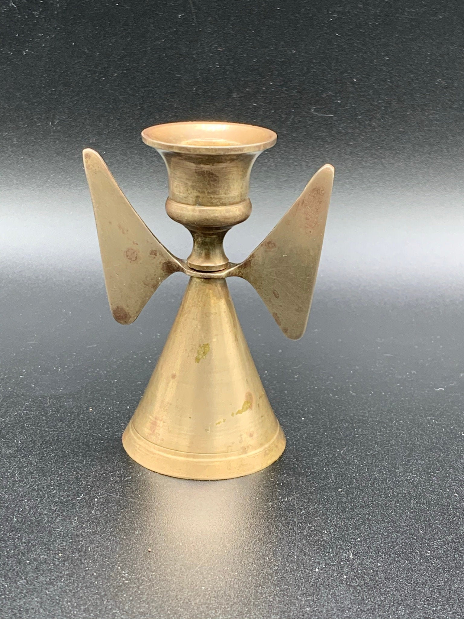 Vintage Brass Angel Candlestick Solid Brass Christmas Etsy
