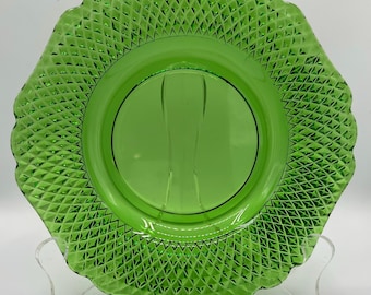 Vintage Pressed Round Platter - Apple Green - So Pretty!!