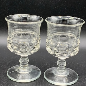 Vintage Kings Crown Cordial Glasses - Set of 2 - Colony Glass