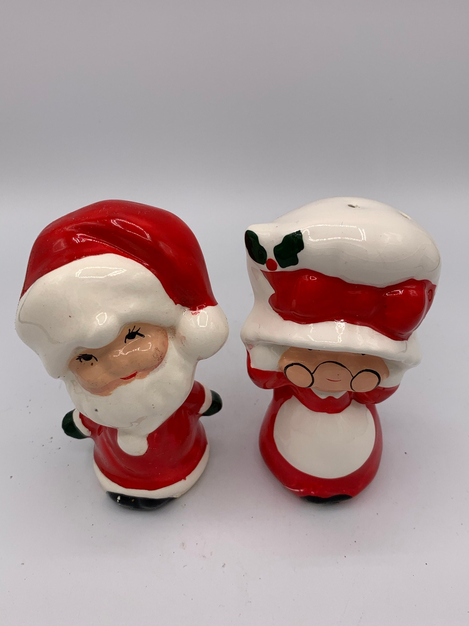 Vintage Salt and Pepper Shakers Mr and Mrs Claus Made in Etsy